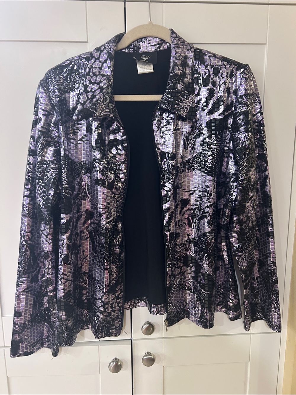 Elegant Purple Patterned Women's Jacket